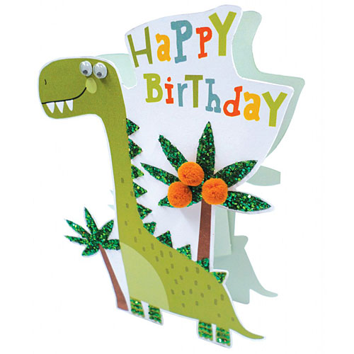 Birthday Dinosaur Card - Click Image to Close