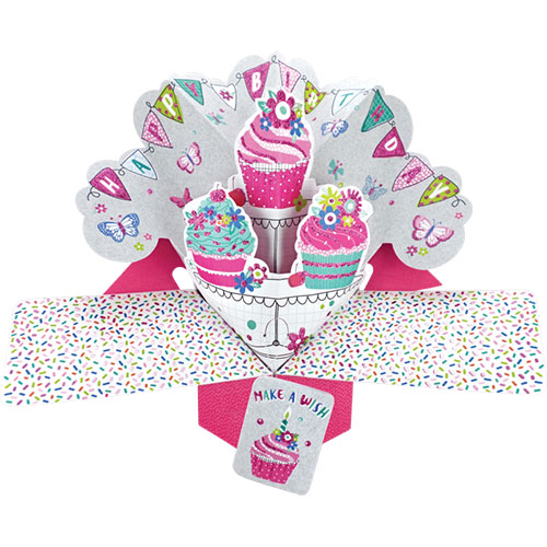 Make A Wish Cupcakes Birthday Card - Click Image to Close