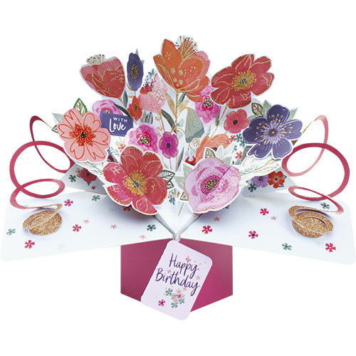 Mixed Flowers Birthday Card - Click Image to Close