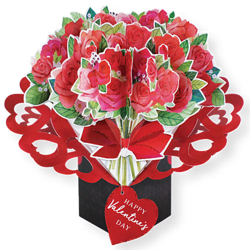 Roses With Hearts Card - Click Image to Close
