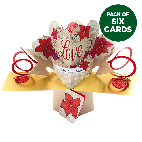 Poinsettia Love Card (6-PACK) - Click Image to Close