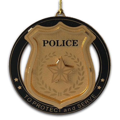 Police Badge Ornament 3-D - Click Image to Close
