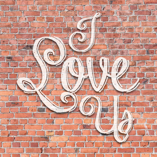 I Love Us (Bricks) Greeting Card - Click Image to Close