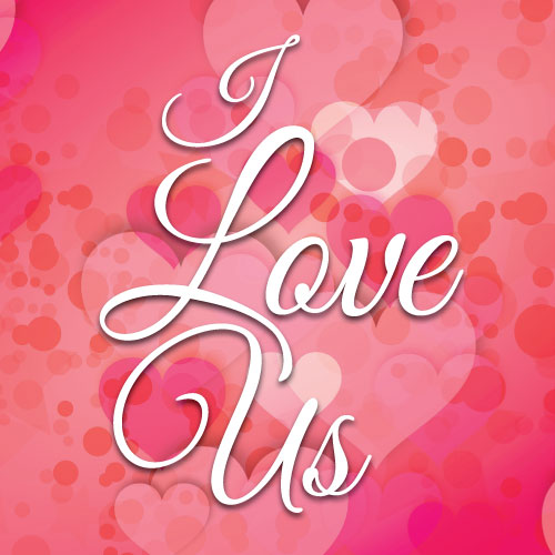 I Love Us (Scattered Hearts) Greeting Card - Click Image to Close