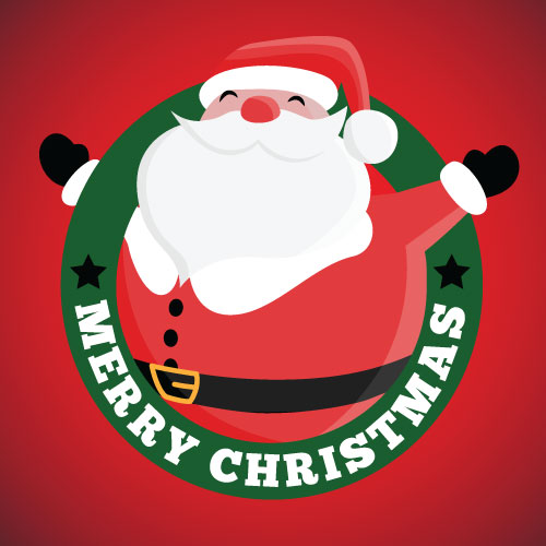Circle Santa Greeting Card - Click Image to Close