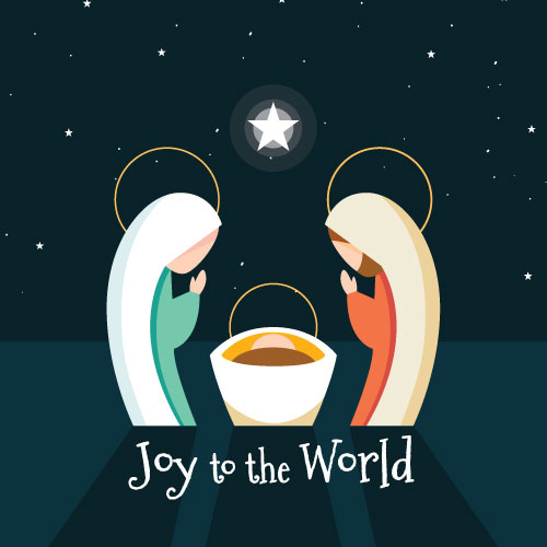 Joy To The World Nativity Greeting Card - Click Image to Close