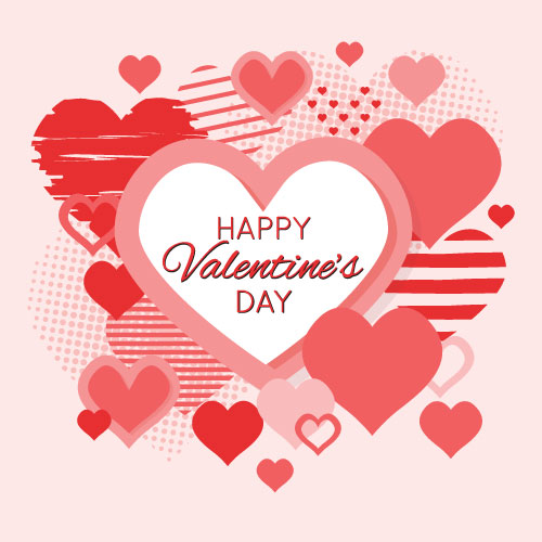 Happy Valentine's Day (Melange of Hearts) Greeting Card - Click Image to Close