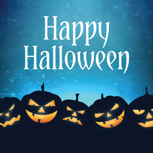 Halloween Spooky Pumpkins Greeting Card - Click Image to Close