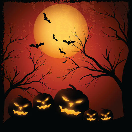 Halloween Evil Pumpkins Greeting Card - Click Image to Close