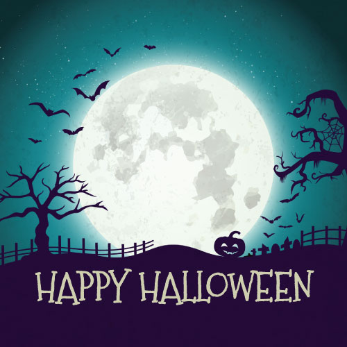 Halloween Big Moon Greeting Card - Click Image to Close