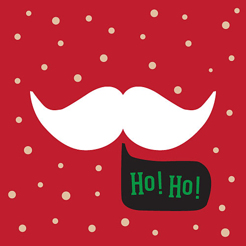 Santa Moustache Greeting Card - Click Image to Close