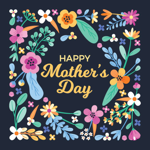 Happy Mother's Day Card (Swiss Flowers) - Click Image to Close