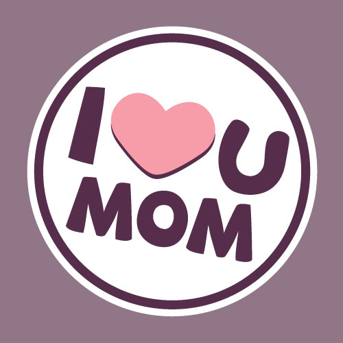 I Love You Mom Card (Purple & Pink) - Click Image to Close