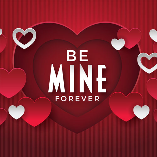 Be Mine Forever Card (Stripes) - Click Image to Close