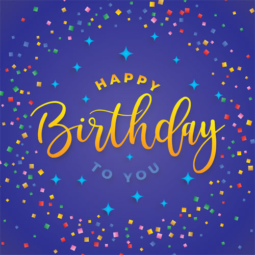 Happy Birthday To You Card (Blue Confetti) - Click Image to Close