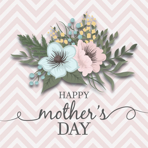 Happy Mother's Day Card (Herringbone) - Click Image to Close