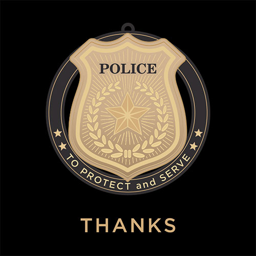 Police Ornament Thanks Card - Click Image to Close