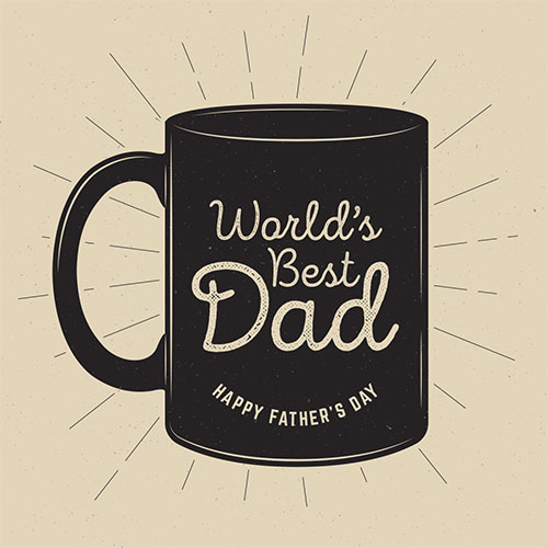 World's Best Dad Coffee Mug Card (Father's Day) - Click Image to Close