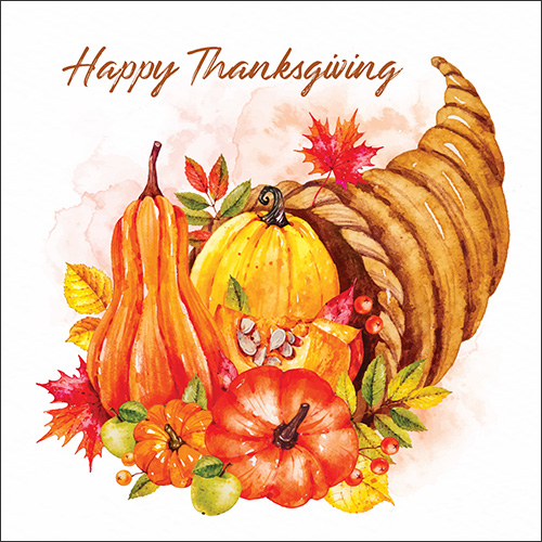 Happy Thanksgiving Cornucopia Card - Click Image to Close