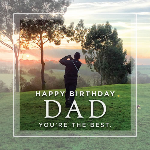 Dad You're The Best Birthday Card (Golf) - Click Image to Close
