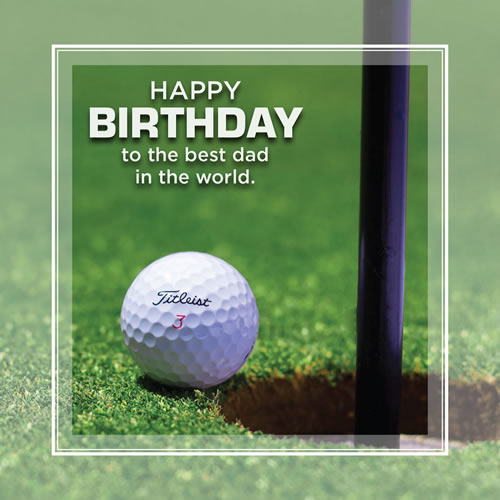 Golf Ball Dad Birthday Card - Click Image to Close