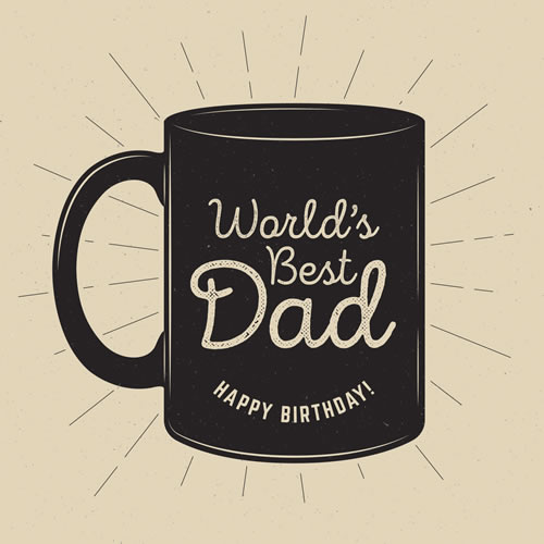 World's Best Dad Coffee Mug Birthday Card - Click Image to Close