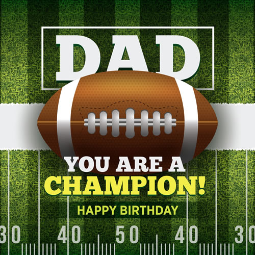 You Are A Champion Dad Birthday Card - Click Image to Close