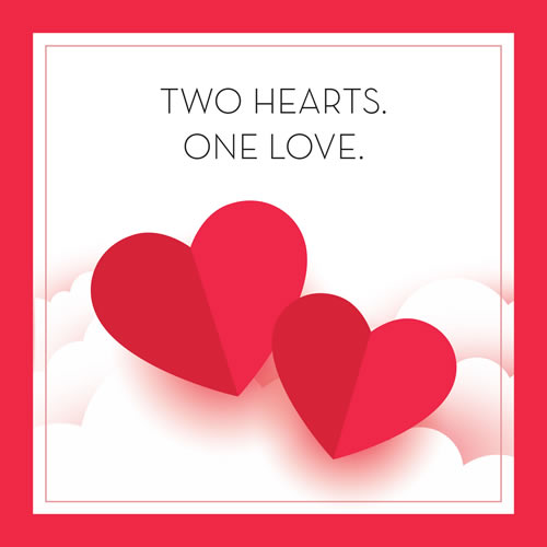 Two Hearts One Love Card - Click Image to Close