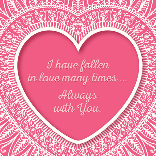Fallen In Love Many Times Card - Click Image to Close