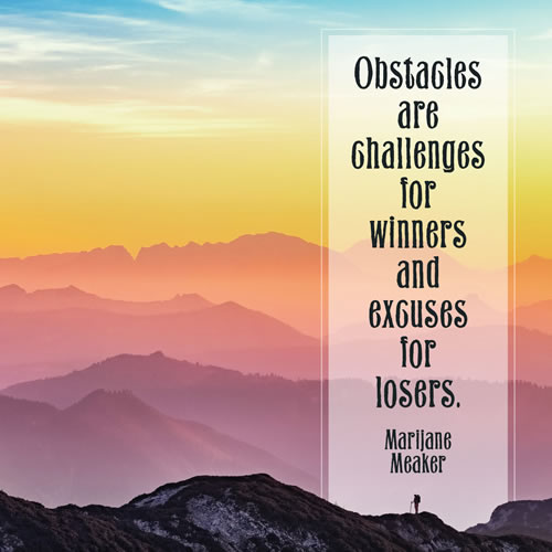 Obstacles Are Challenges Card - Click Image to Close
