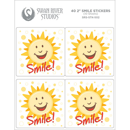 Smiling Sun Sticker [2" Square] - Click Image to Close