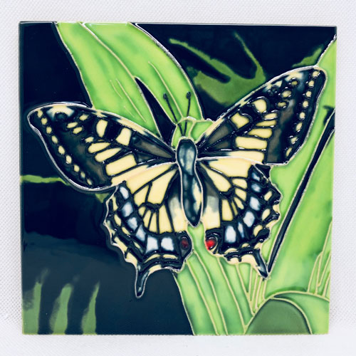 Yellow Butterfly Tile - Click Image to Close