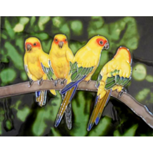 Sun Parakeets Tile - Click Image to Close