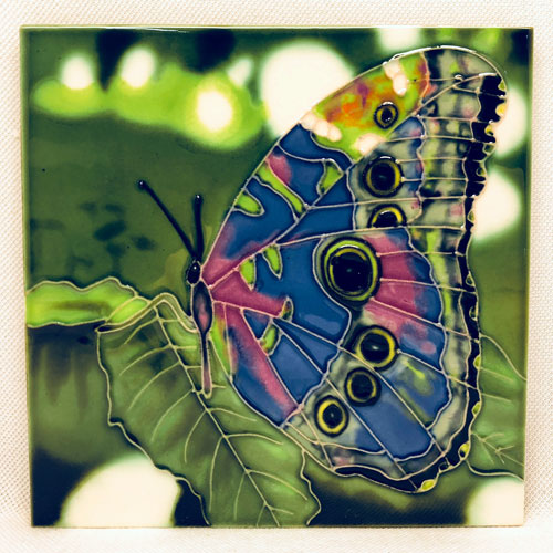Lavender Butterfly Tile - Click Image to Close