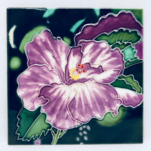 Lavender Hibiscus Tile - Click Image to Close