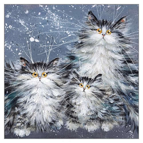 Fluffy Tabby Family Card - Click Image to Close