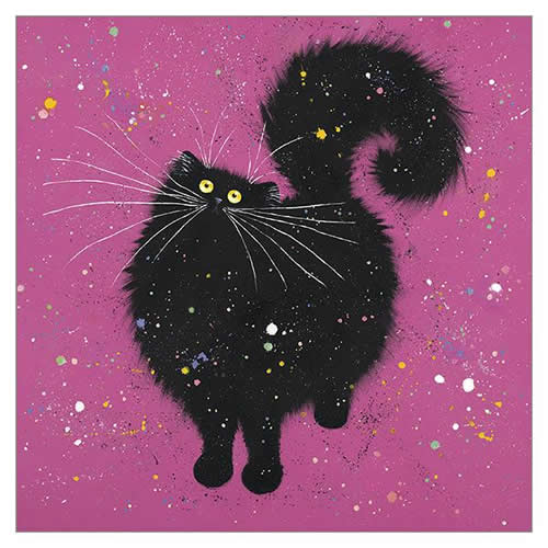 Black Cat & Super Pink Card - Click Image to Close