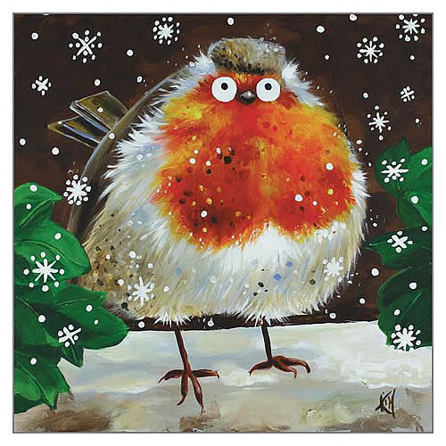 Christmas Snowy Robin Card - Click Image to Close