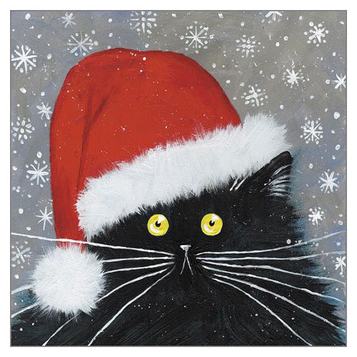 Santa Cat Card - Click Image to Close