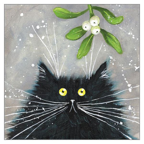 Mistletoe Cat Card - Click Image to Close