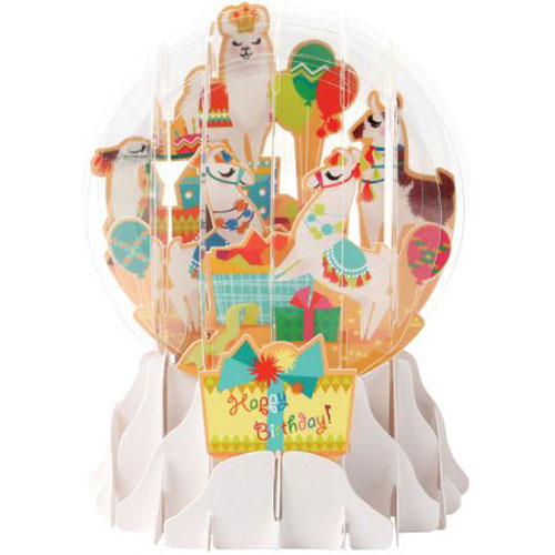 Llama Snow Globe Greeting (Medium, 5") - Click Image to Close