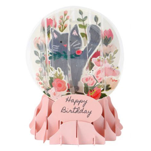 Botanical Cat Globe Greeting (Medium, 5") - Click Image to Close