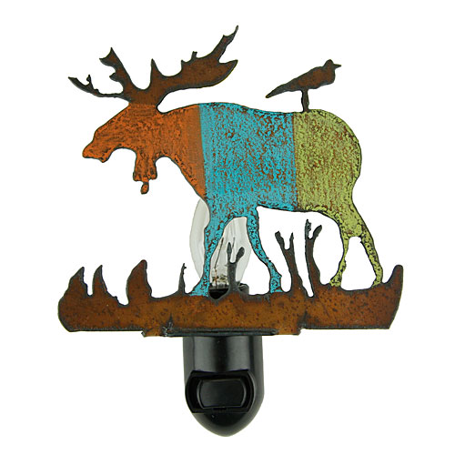 Painted Moose Night Light - Click Image to Close