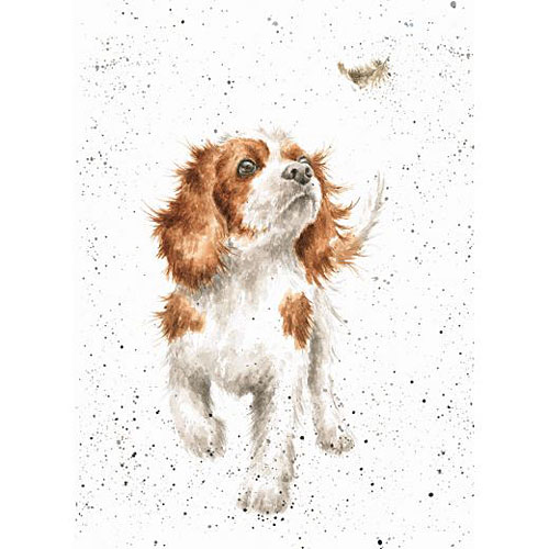 Chasing Feathers Card (Dog) - Click Image to Close