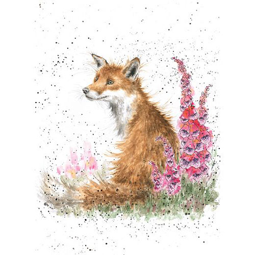Foxgloves Card (Fox) - Click Image to Close
