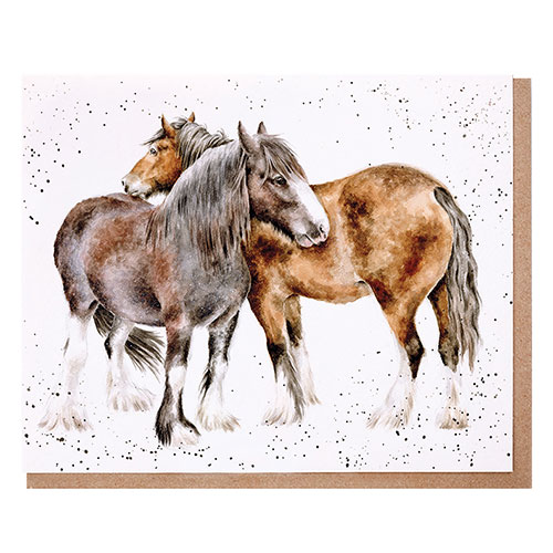 Side By Side Card (Horses) - Click Image to Close
