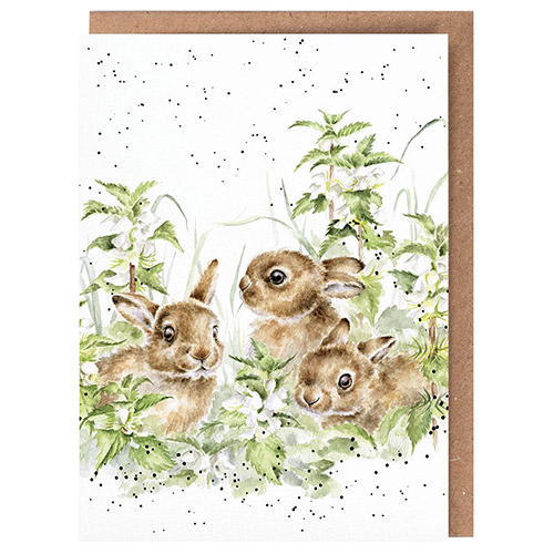 Spring Hares Card (Baby Bunnies) - Click Image to Close