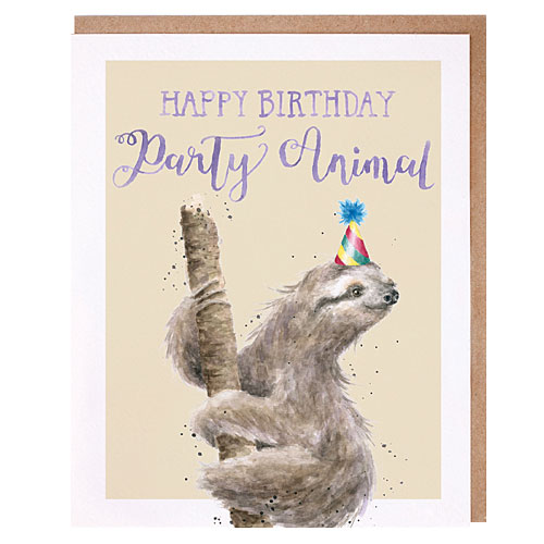 Party Animal Card (Sloth) - Click Image to Close