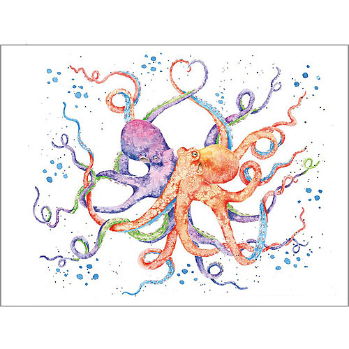 Colors Of The Ocean Card (Octopuses) - Click Image to Close