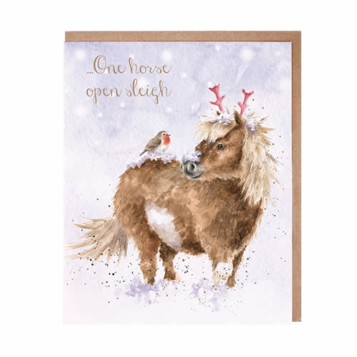 One Horse Open Sleigh Card - Click Image to Close
